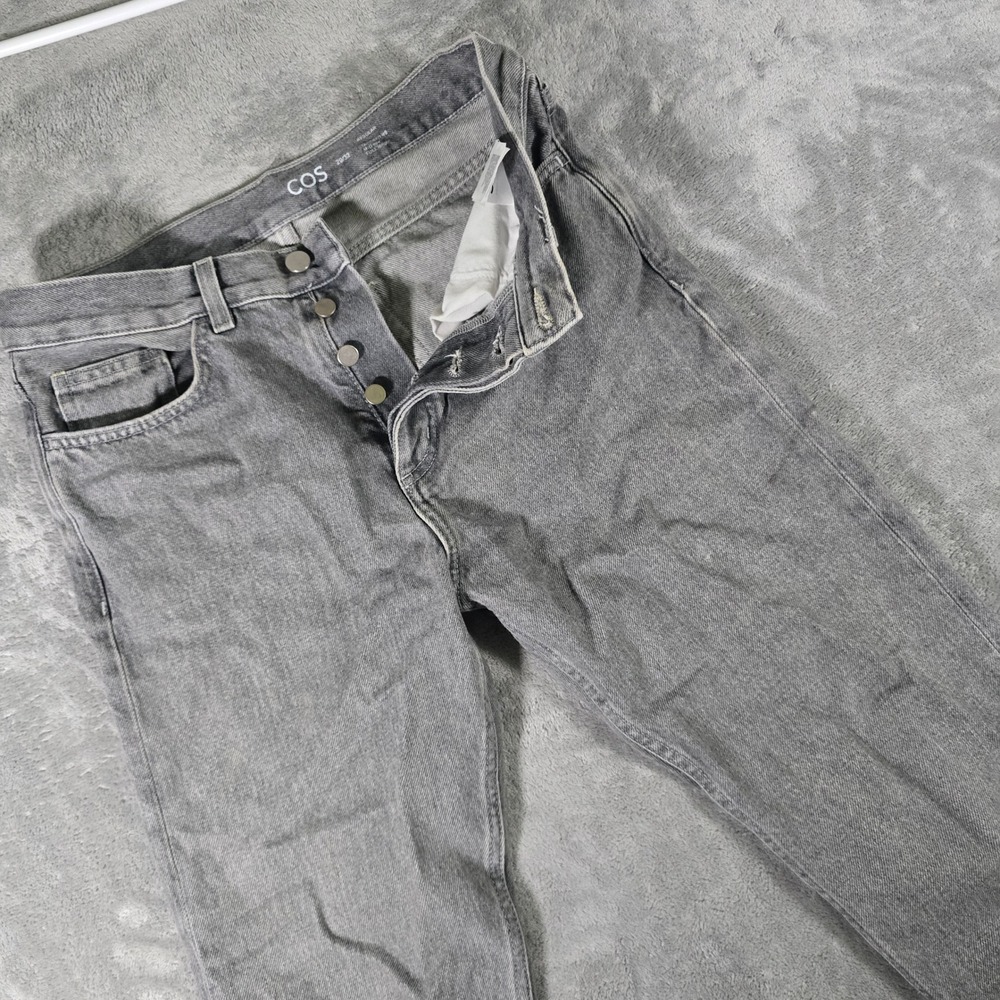 COS Gray Wash Jeans Tapered‎ Leg Mid Rise Full Length Denim 29x32